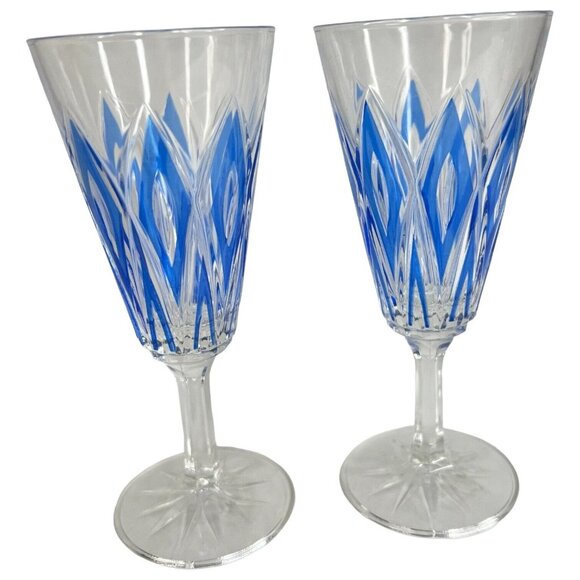 5 Vintage VMC Reims French Harlequin Fluted Champagne Glasses Set Cocktail Wine - Picture 3 of 10